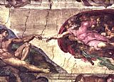 Michelangelo Buonarroti Creation of Adam detail painting